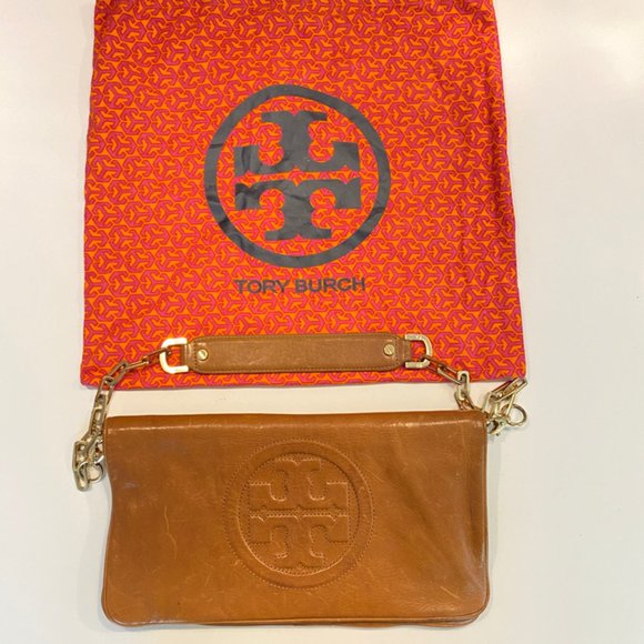 Tory Burch Camel Bombe Reva Clutch Bag - Picture 1 of 4